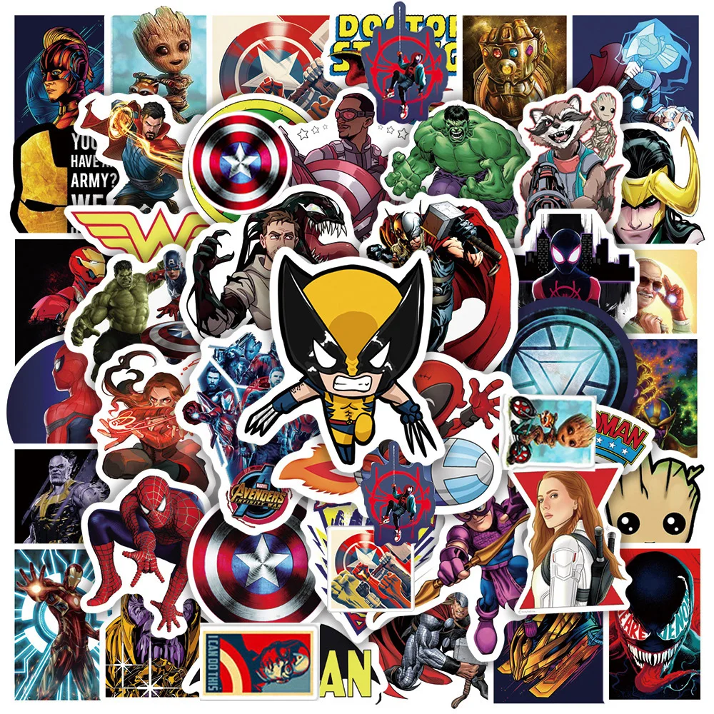 

10/30/50/100 шт., Мультяшные наклейки «Мстители Диснея»
