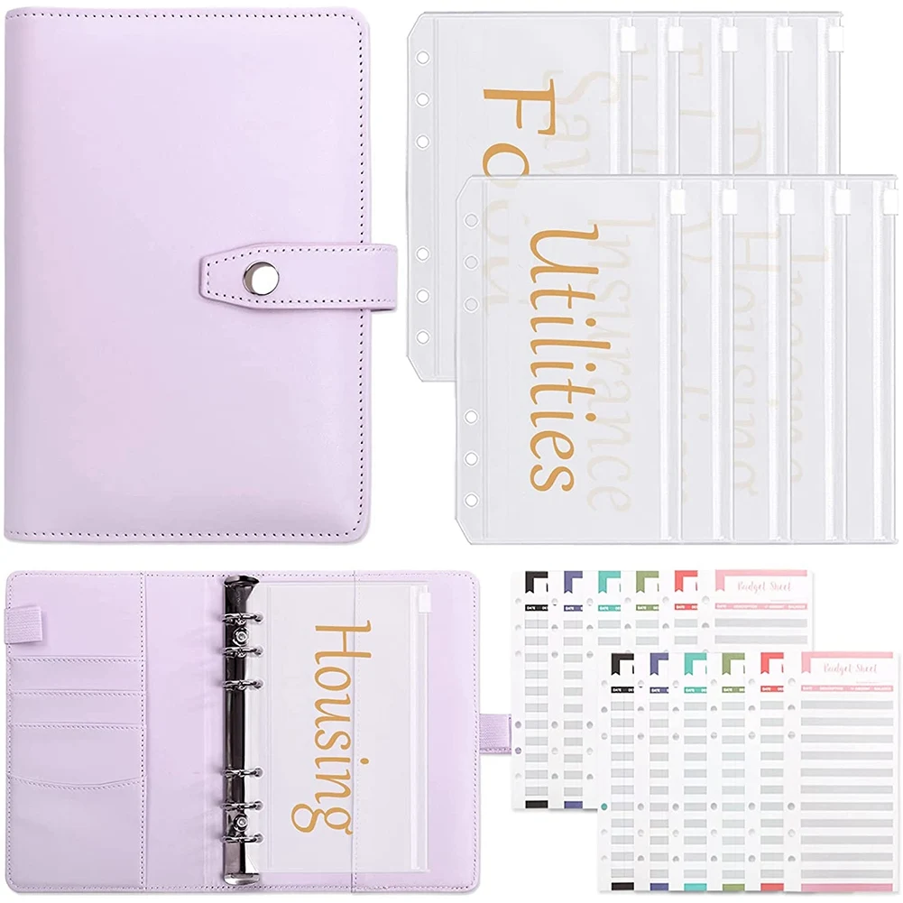 

Budget Binder with Zipper Envelopes,Cash Envelopes for Budgeting,Money Organizer for Cash,Money Envelopes Budget Sheet
