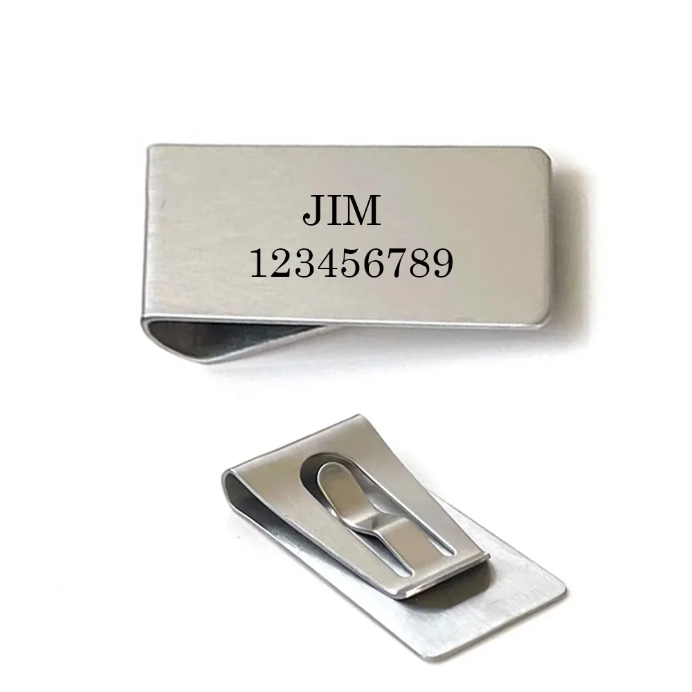 Персонализированный кошелек с гравировкой и зажимом для денег