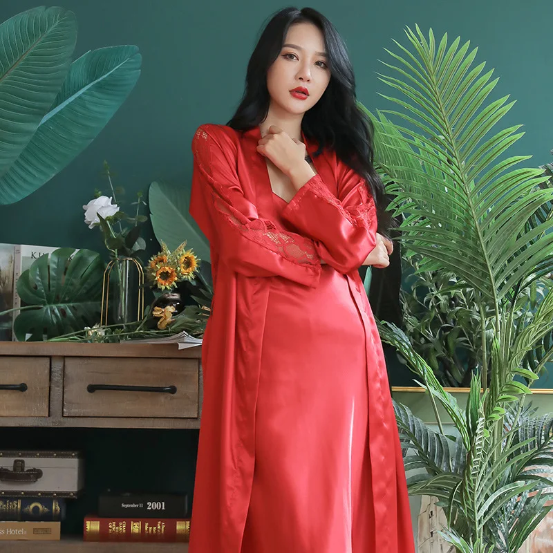 Женская атласная Ночная сорочка с V-образным вырезом | одежда