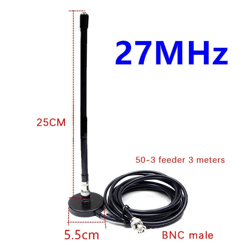 Walkie Talkie Antenna 27MHz Suction Cup BNC Male Q9 Head Radio Station External Shortwave Car | Мобильные телефоны и