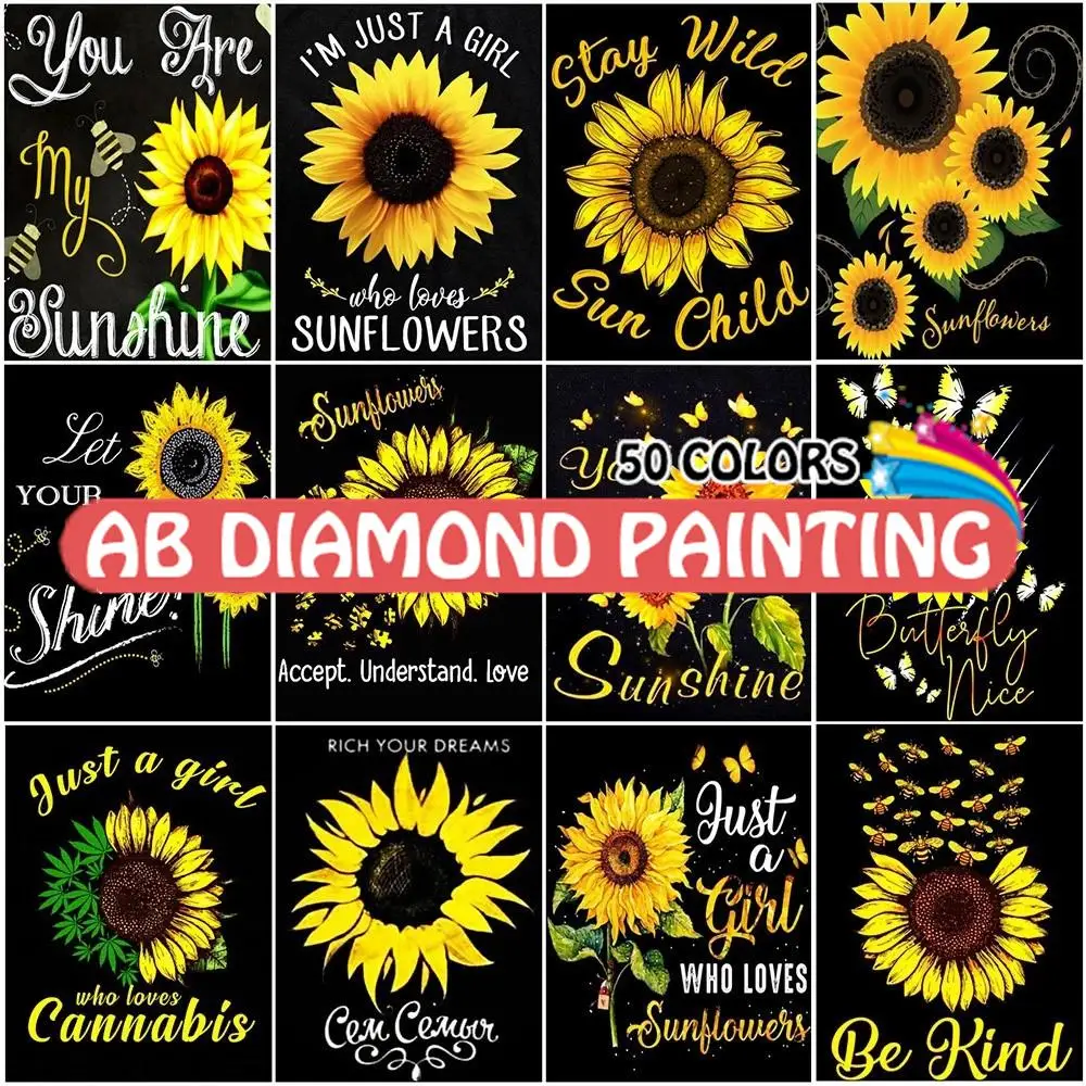 

AB Drill вышивка Подсолнух DIY алмазная живопись доска вышивка крестиком Мозаика цветок Стразы Новое поступление домашний Декор подарок
