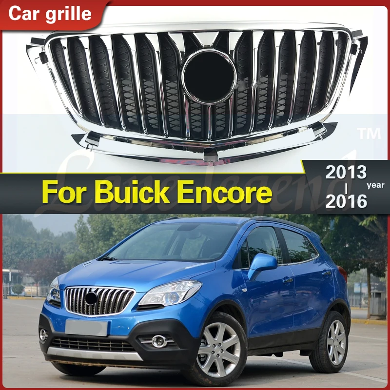 

Хромированный передний верхний бампер, решетка радиатора, подходит для Buick Encore 2013-2016, 1 шт., с гоночными грилями с логотипом