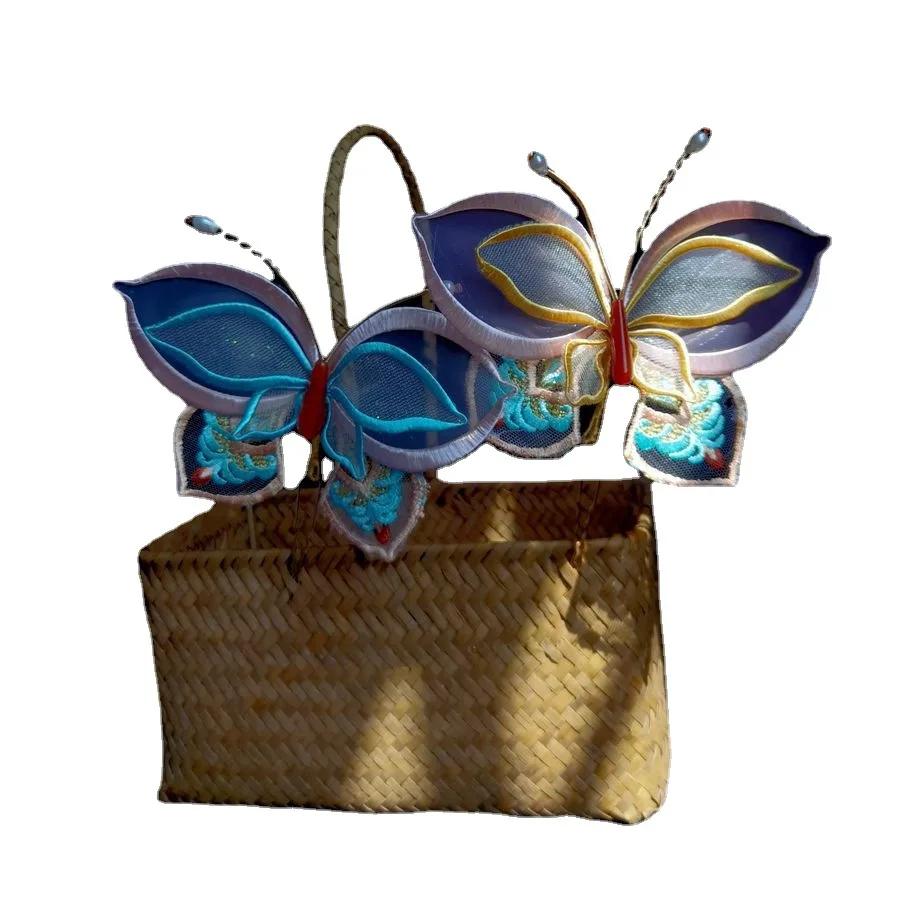 

Ancient Style Hanfu Flower-Wrapped Hollow Double-Layer Butterfly Headdress Hairpin Jewelry