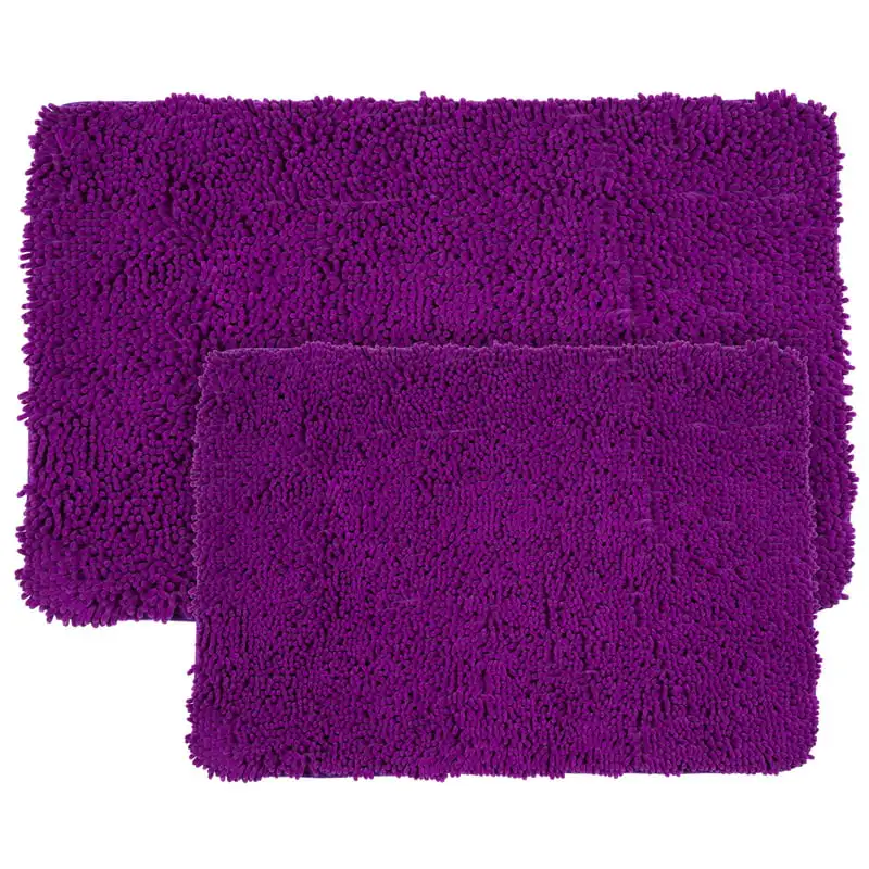 

Piece Memory Foam Shag Bath Mat - Purple