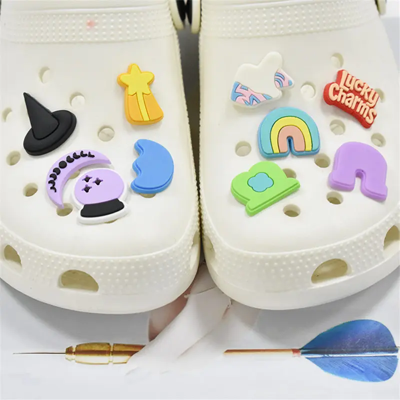

1pcs Cute Moon Croc Charms PVC Shoe Charms Shoe Accessories Shoe Decoration for Croc JIBZ Wristbands Kids Party Xmas Hot Sale