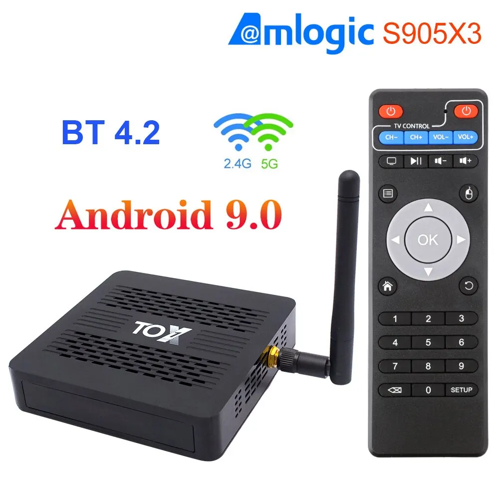 

UGOOS TOX1 Amlogic S905X3 Android 9.0 Smart TV Box 4GB 32GB Tox 1 Set Top Box 2.4G 5G WiFi BT4.2 1000M LAN 4K Media Player