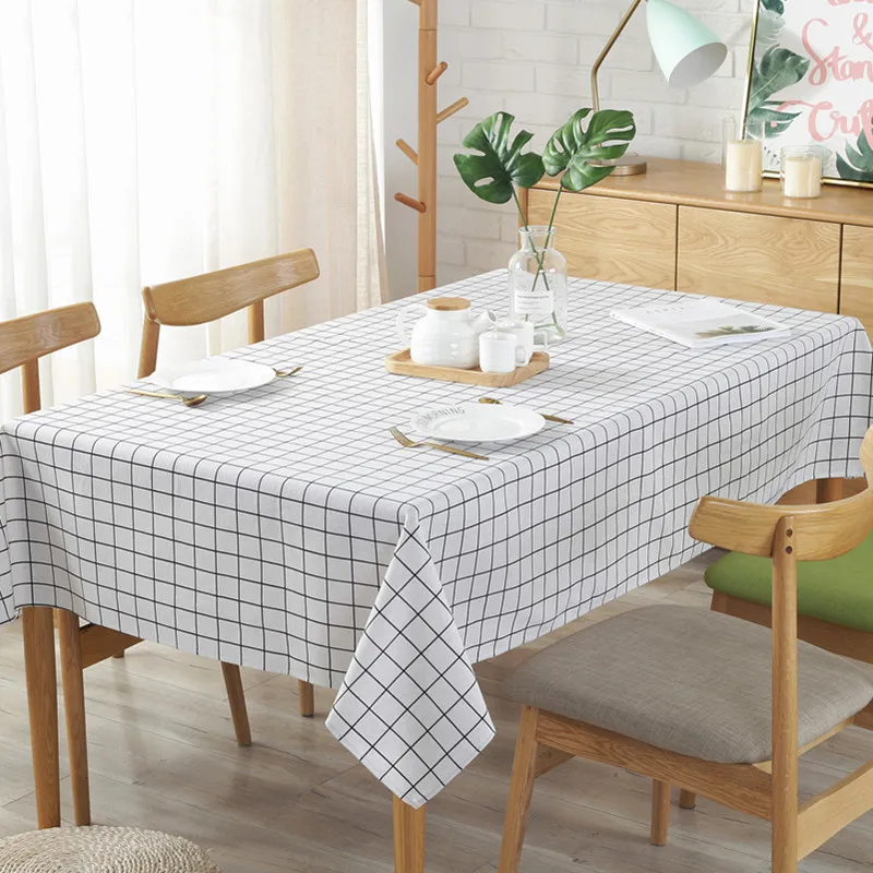 

Table Cloth for Home Linen Cotton Plaid Stripe Dining Tablecloth Kitchen Decorative Rectangular Coffee Cuisine Party Table Cover