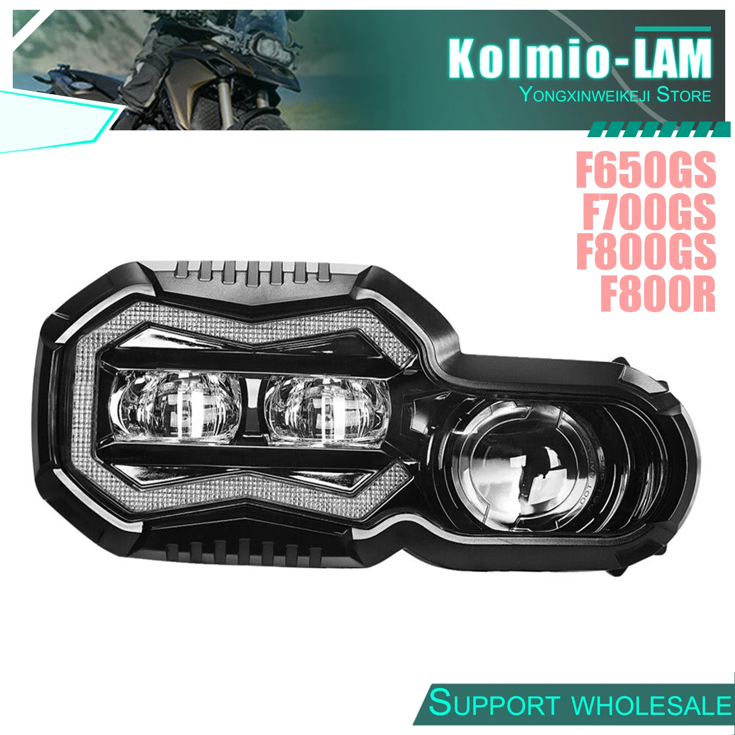 

Motorcycle Headlamp Fit For F650GS F700GS F800GS F800R F 700 800 650 R GS LED Projector Hi Lo Beam Headlight Assembly