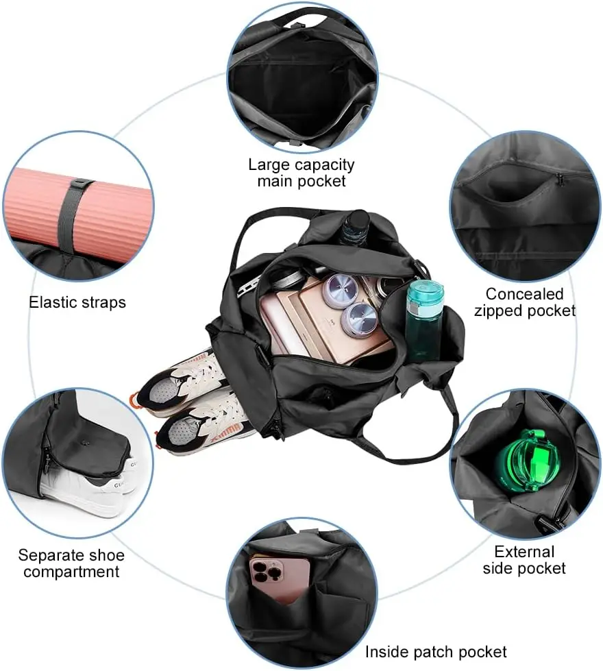 Сумка для коврика йоги спортивная сумка женщин легкая с отделением обуви и