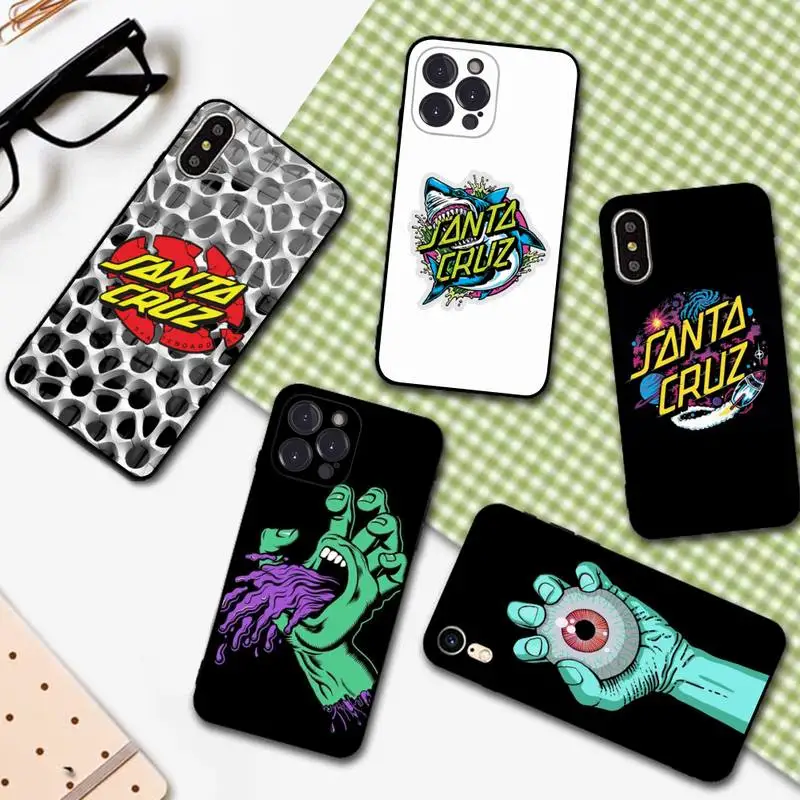 

YNDFCNB Santa Cruz Skateboards Art Phone Case For iPhone 14 13 12 Mini 11 Pro XS Max X XR SE 6 7 8 Plus Soft Silicone Cover