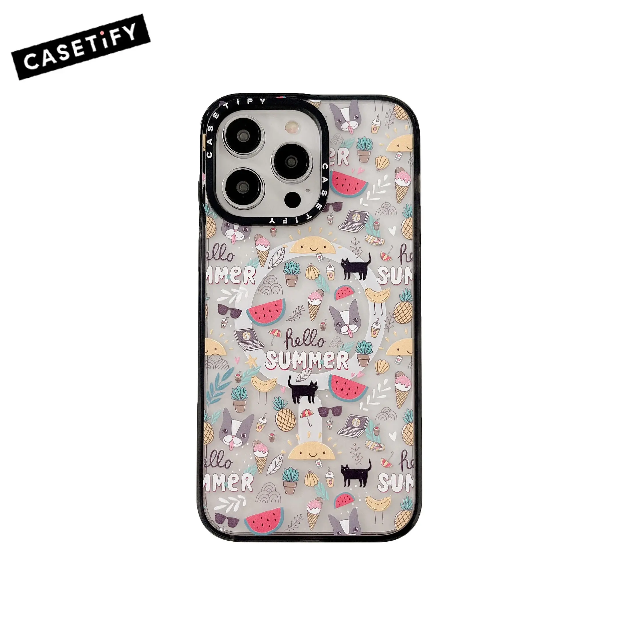 

CASETIFY Hello Summer Magnetic Magsafe Wireless Charging Cases for IPhone 11 12 12PM 13Pro 14PM Case Shockproof Hard Cover D0322
