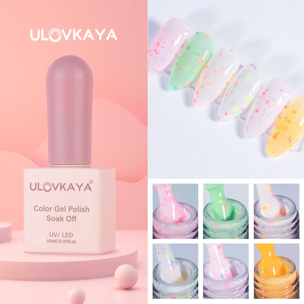 

ULOVKAYA Pink Milkcheese Gel Nail Polish Semi-permanent UV Varnish 10ml Nail Gel Soak Off Gellac For Nail Art Accessories