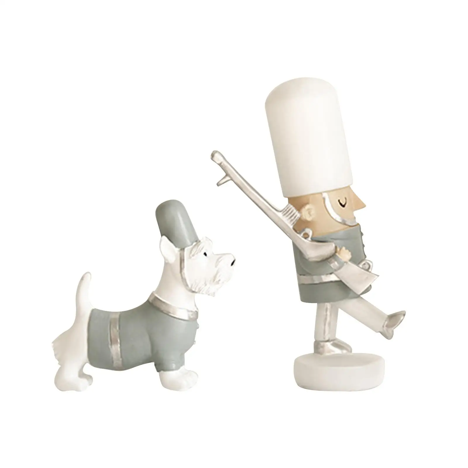 

Резиновый гайкер, солдат и собака, ручная работа, праздничные украшения для торта, марионетки, рождественские предметы, столешница, домашни...