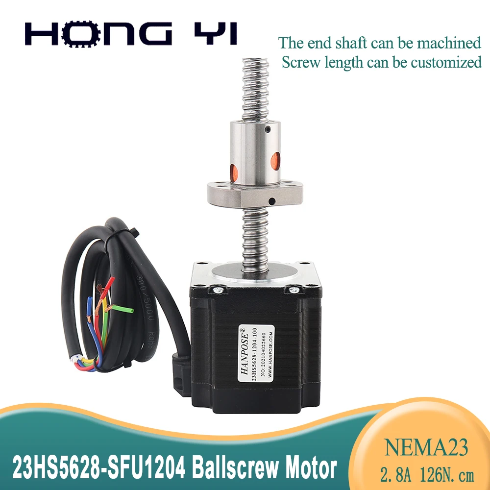 

Free shipping NEMA 23 Stepper Motor 23HS5628 phase 56mm 126N.cm with sfu1204 ball screw 150 250 350MM for CNC 3D Printer