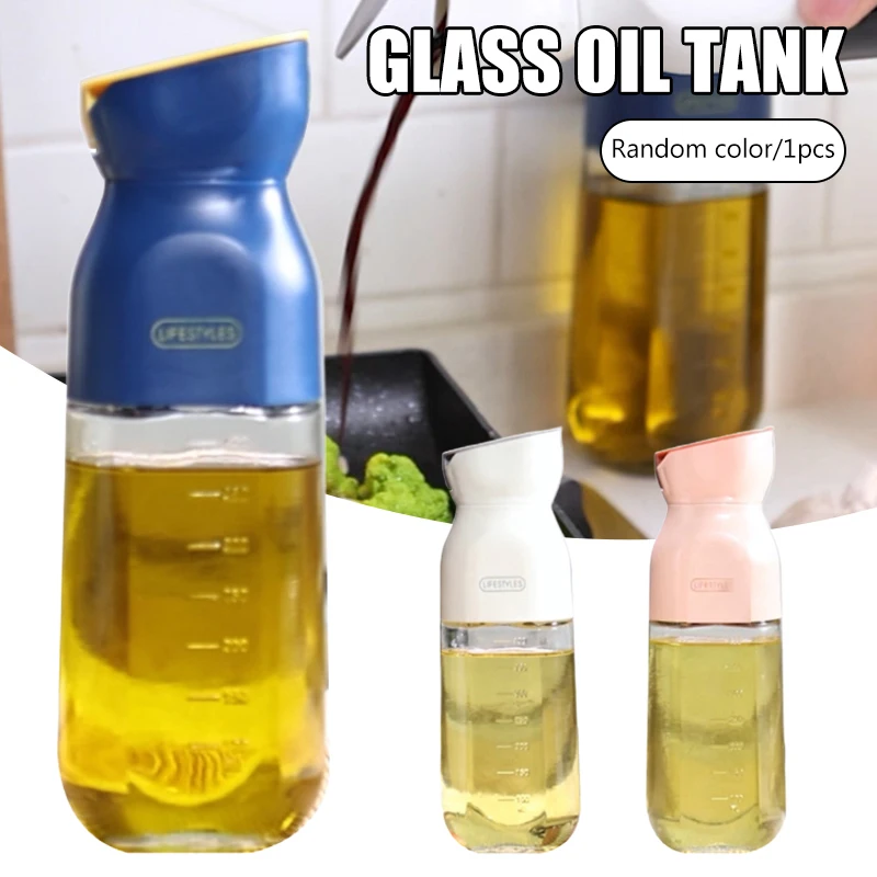 

Oil Dispenser Bottle with Automatic Cap Clear Leakproof Liquid Condiments Container for Kitchen GQ