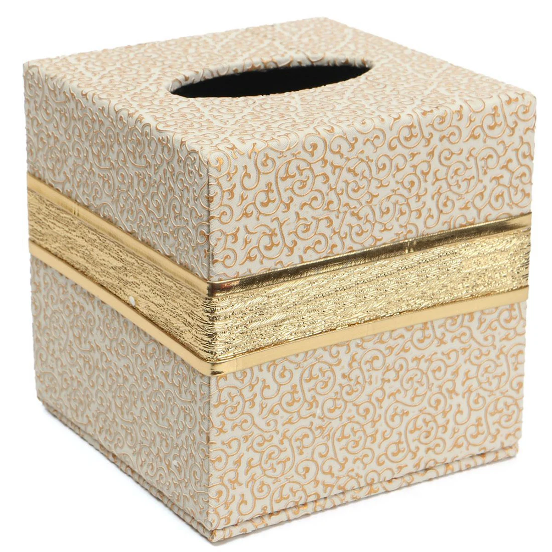 

Прочная Автомобильная квадратная коробка из искусственной кожи для бумажных салфеток, держатель для бумаги, цвет салфеток: белые облака, размер: 13,8*13,8*13 см