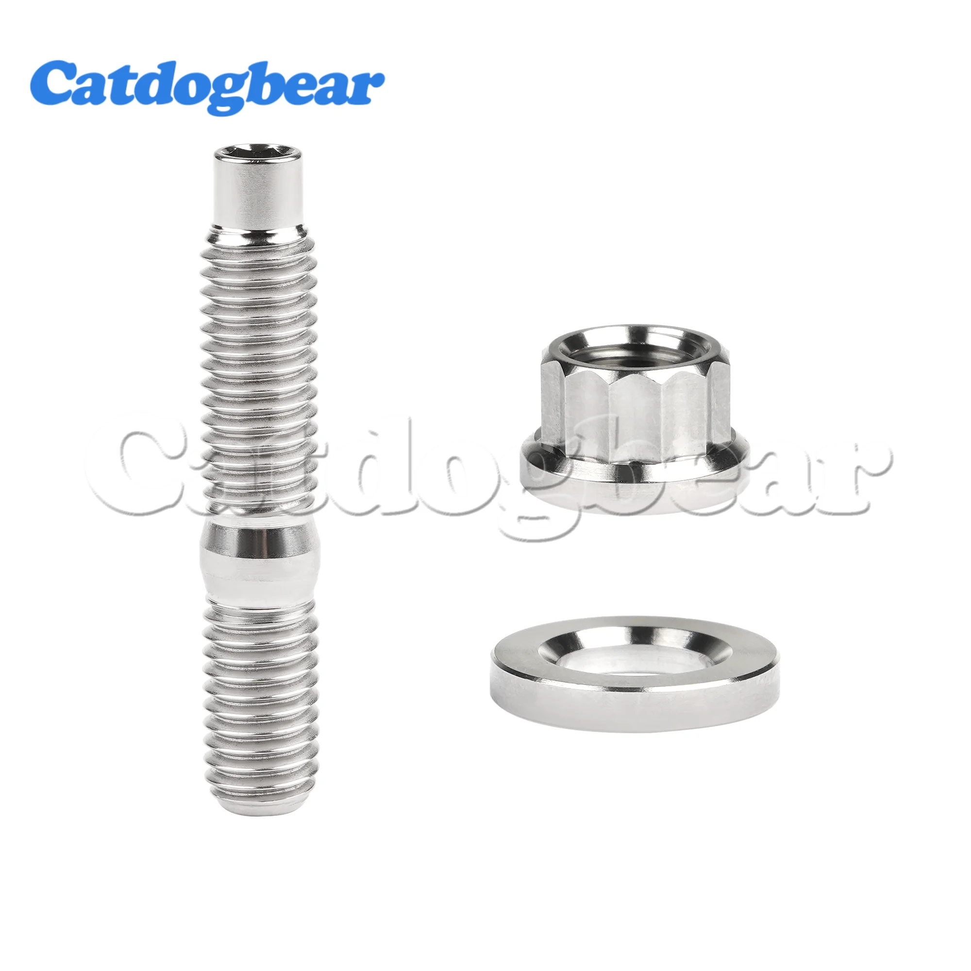 

Catdogbear титановый болт M8x45/55/65 мм сплав автомобильный выхлопной коллектор шпильки болты гайки шайбы набор