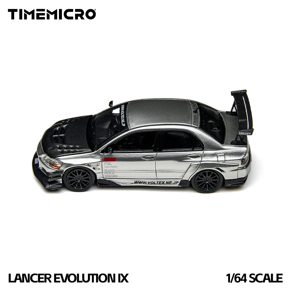 Фото Модель автомобиля TimeMicro1:64 EVO 9 Silver Open Cover Version из сплава, имитация, для хобби, коллекционирования и демонстрации №4