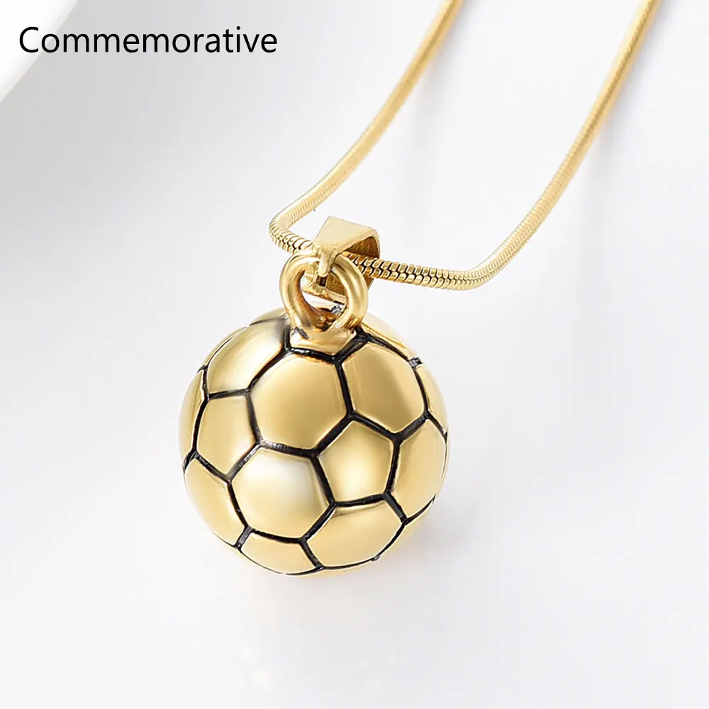 

Simple Soccer Ball Keepsake Urn Necklace For Ashes Stainless Steel Football Cremation Jewelry Pendant For Men Best Souvenir 2022
