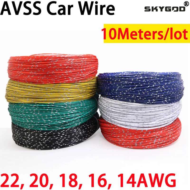 

10 Meters 22 20 18 16 14AWG AVSS Car Modified Wire Speaker Audio Cable OFC Oxygen-free Pure Copper Twisted Pair Power Cord Line