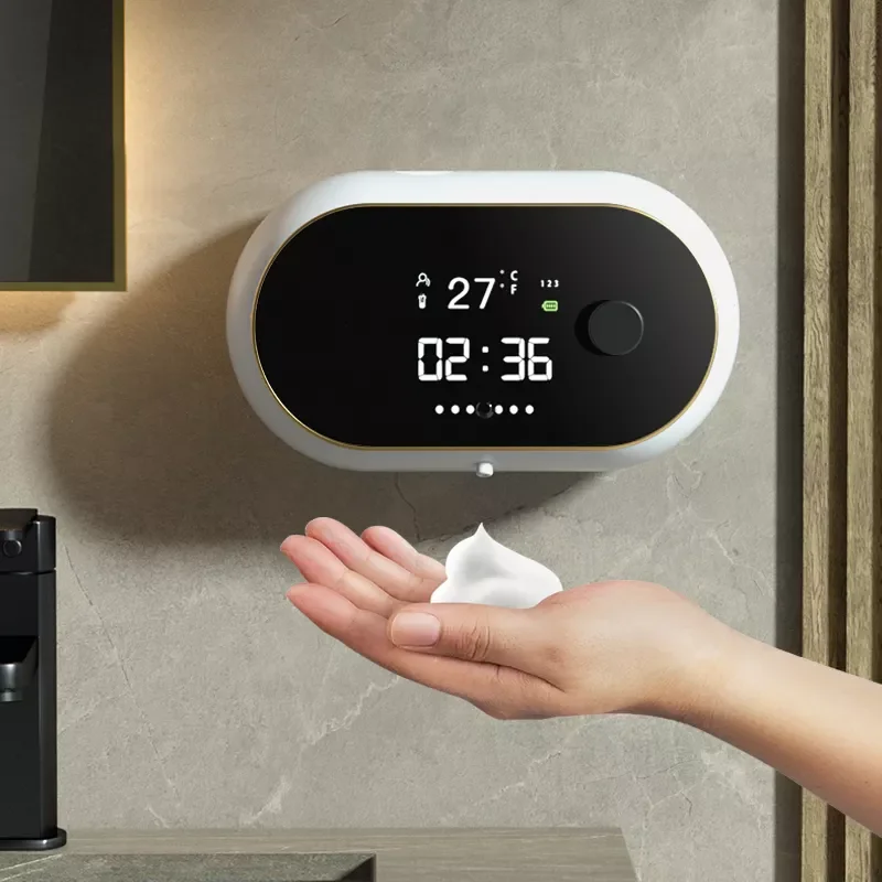 

W2 500ML Sanitizer LED Digital Display Soap Despenser Automatic Infrared Foam Soap Dispensers Wall Mounted Bathroom Accessories