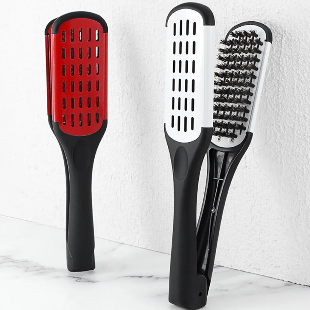 

1Pc Professional V Type Hair Straighten Comb Anti-static Hair Brush Double Brushes Hairdressing Comb Household Styling Tools