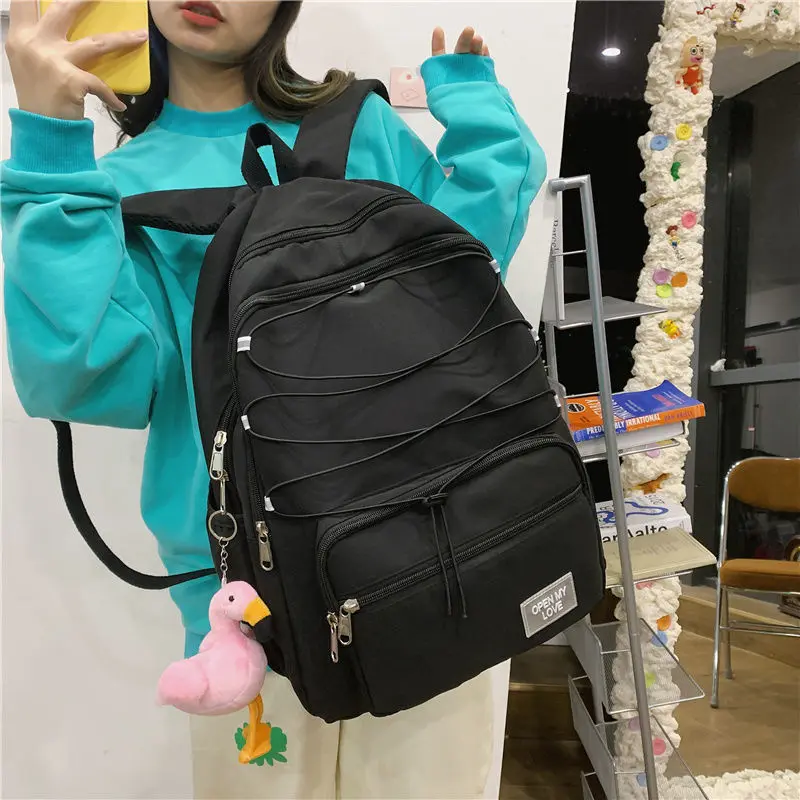 

College Student High School Backpack for Teenagers Girls Boys Large Schoolbag Women Nylon Bookbag Casual Korean Bagpack