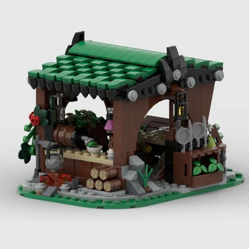 Магазин аптеки средневековая деревня травяной сад moc уличный рынок кирпичный