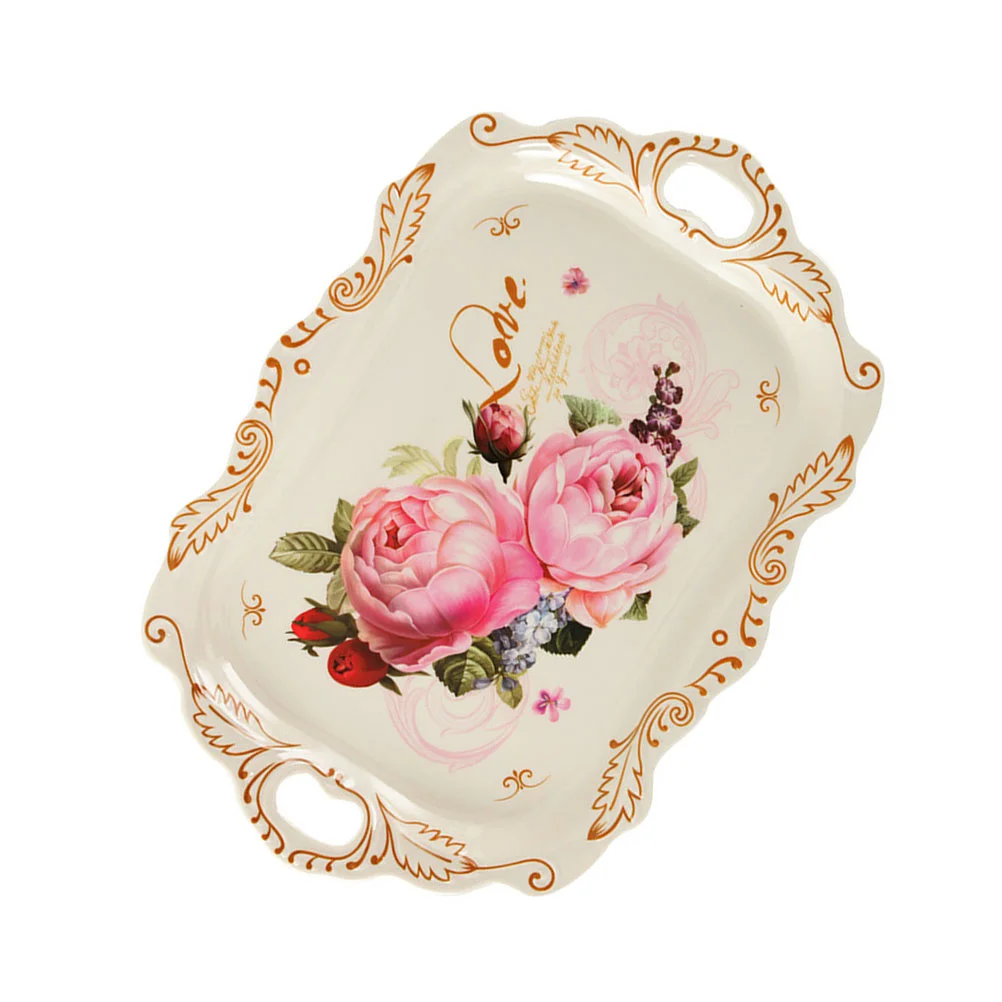 

Tray Serving Tea Plate Platter Snack Fruit Cup Decorative Coffee Storage Trays Holder Display Cake Appetizer Melamine Candy