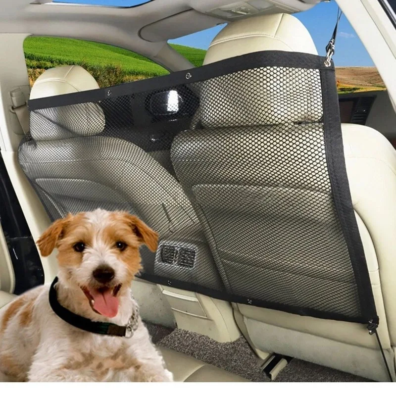 

Dog Car Net Barrier Pet Barrier with Auto Safety Mesh Organizer Baby Stretchable Universal for Cars SUVs Driving Safely Divider