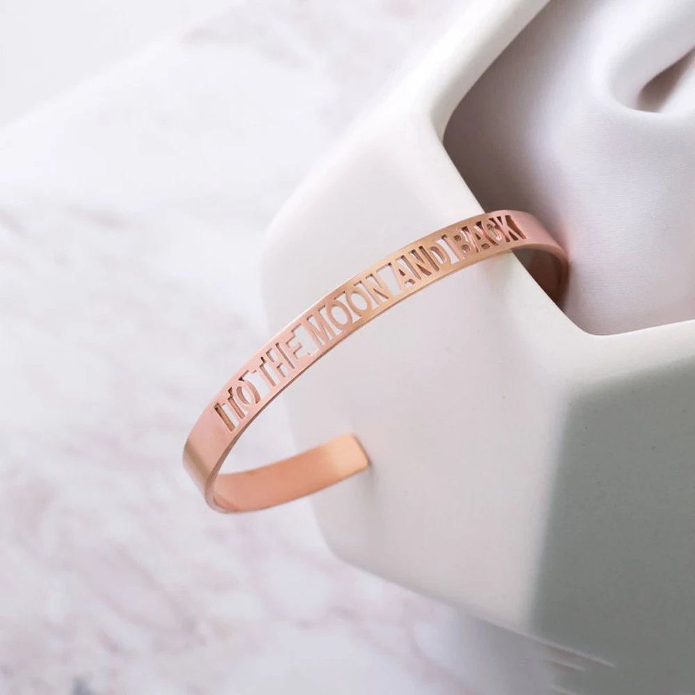 Personalized Custom Name Bangle Hollow Out Letter Stainless Steel Bracelets for Women Gold Jewelry Gifts Pulseras Personalizadas