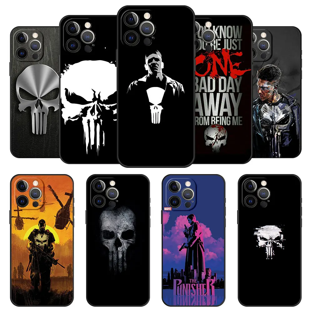 

Case Coque for iPhone SE 7 8 Plus 11 12 13 Pro Max XR XS X 6S 2020 5S 12pro 5 Soft Cell Silicone Phone Marlve Punisher Movie