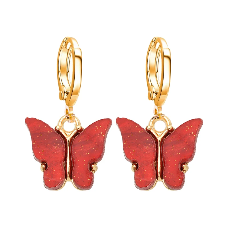 Женские серьги-кольца из акрилового сплава в форме бабочки 2 7 см пары |