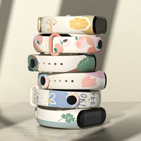 new for xiaomi mi band 6 5 4 3 nfc strap band silicone watercolor printing pattern blet xiao mi 4 3 watch band bracelet wrist