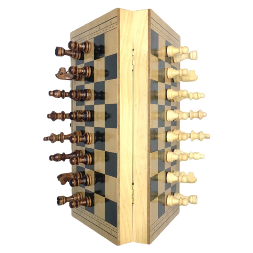 Деревянный складной магнитный международный шахматный набор настольная игра