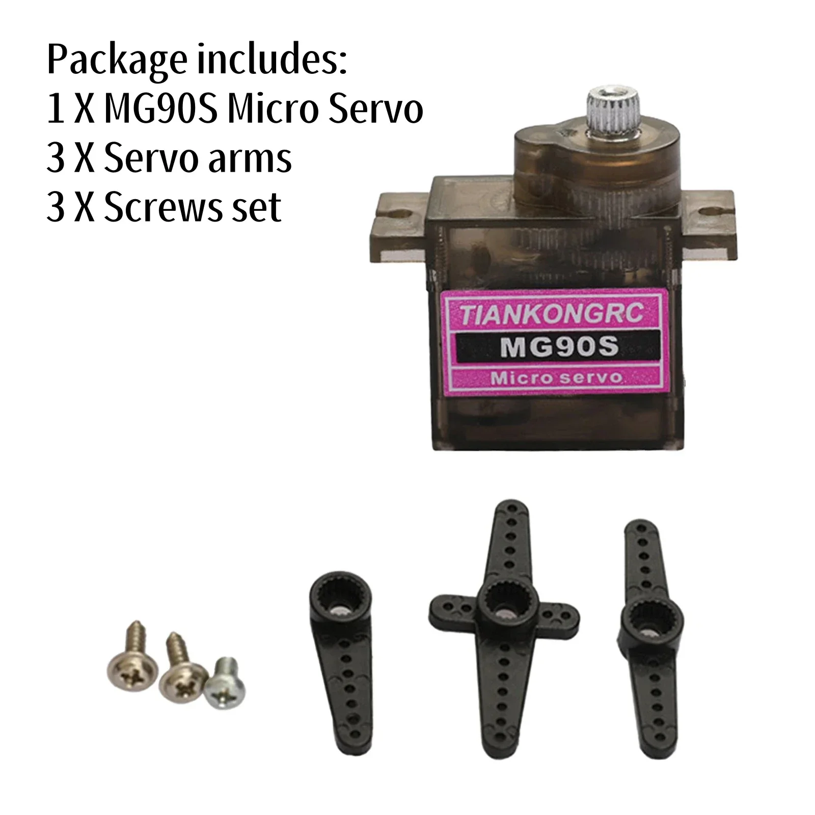 Микросерводвигатель MG90S 180 градусов цельнометаллический регулируемый угол