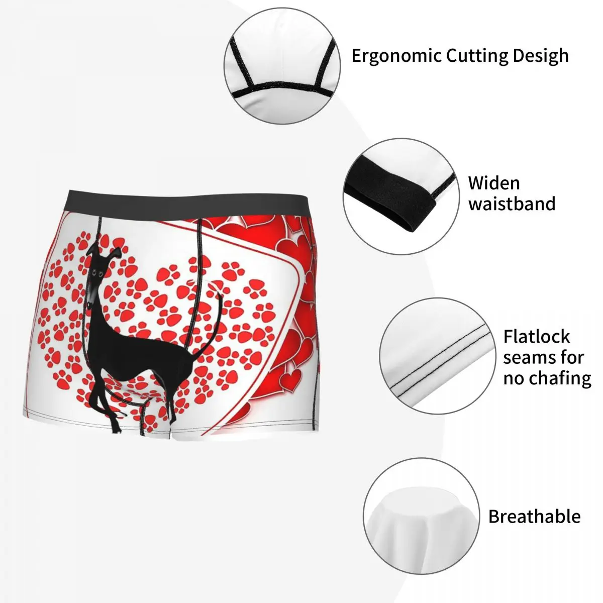 Трусы-боксеры мужские с принтом сердечки |