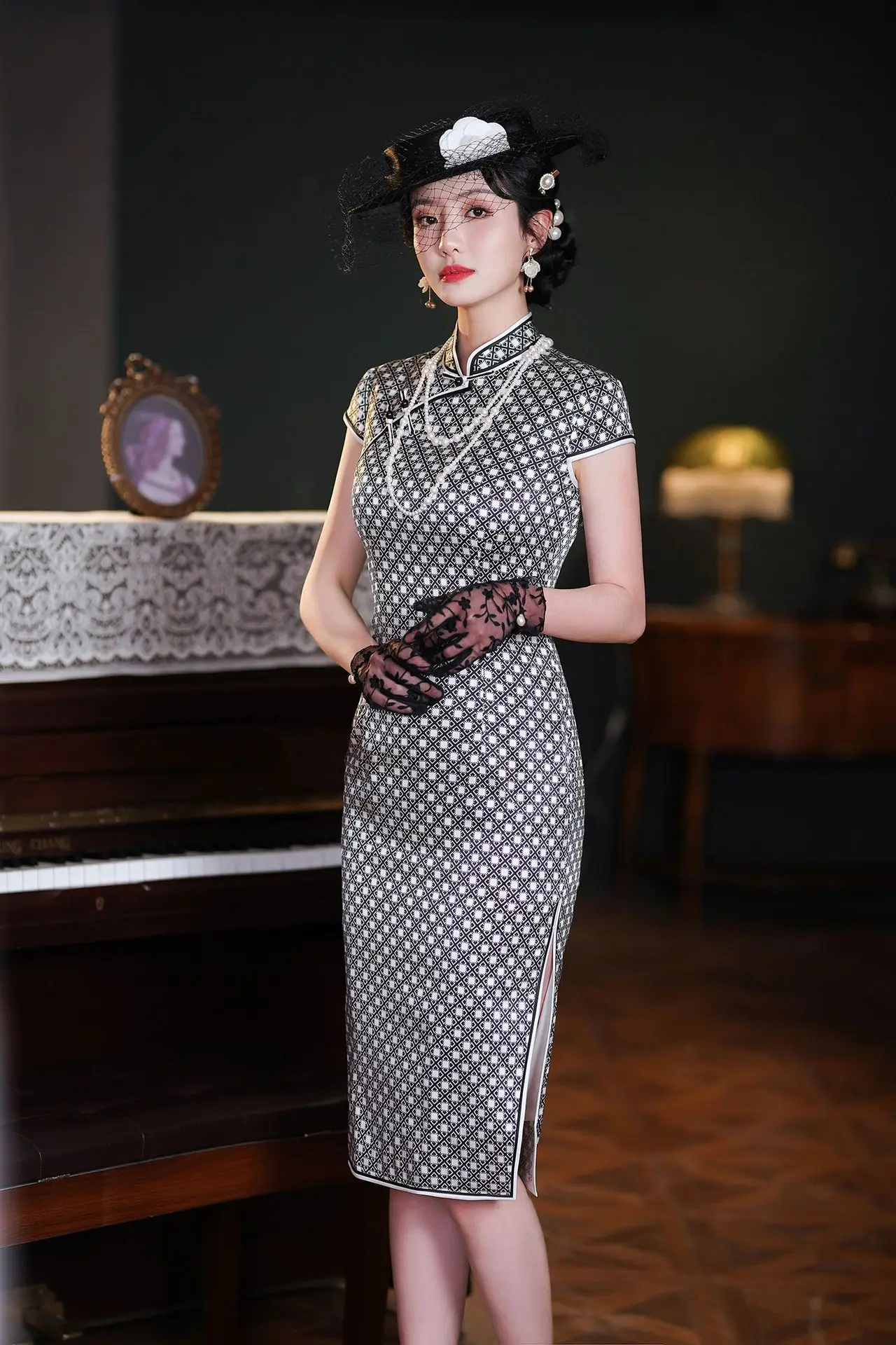 Высококачественный топ-юбка Ципао из натурального шелка Китайская традиционная