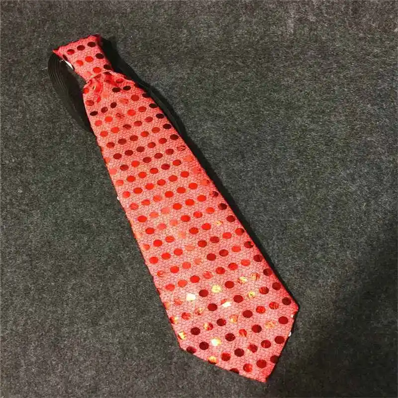 

10PCS New LED Glow Ties Neon Wear Decoration Sparkling Sequins Tie Colorful Night Party Bar Prop for Women Men Kids