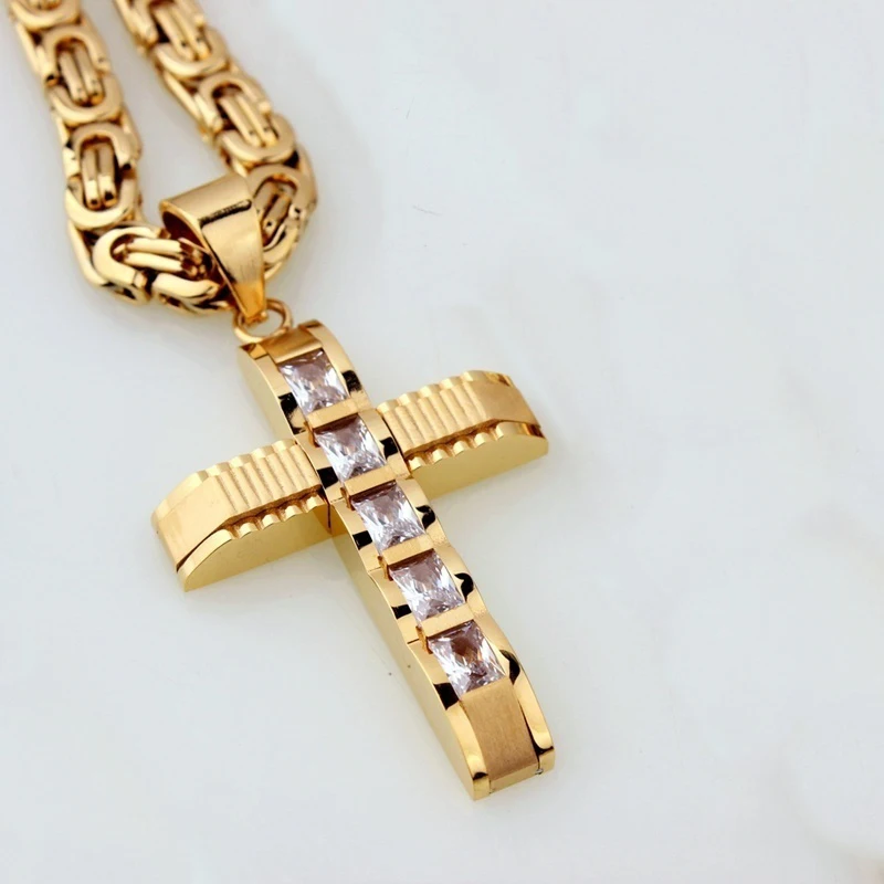 

2022 New Christian Cross Inlaid Crystal Men's Special Pendant Without Chain Exquisite Prayer Jewelry Gift Подвеска Naszyjnik