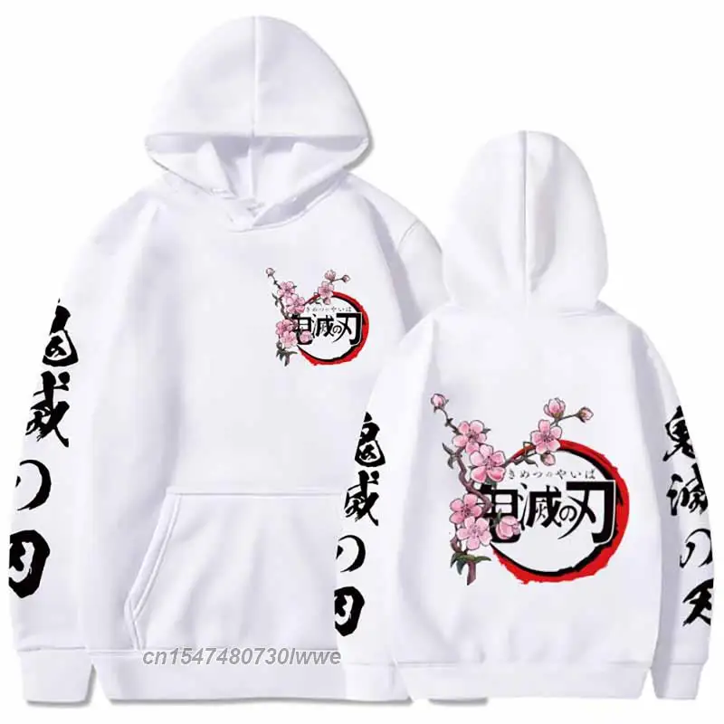 

Anime Hoodies Demon Slayer Printed Hoodie Sweatshirts Hip Hop Pullover Loose Print Streetwear Unisex