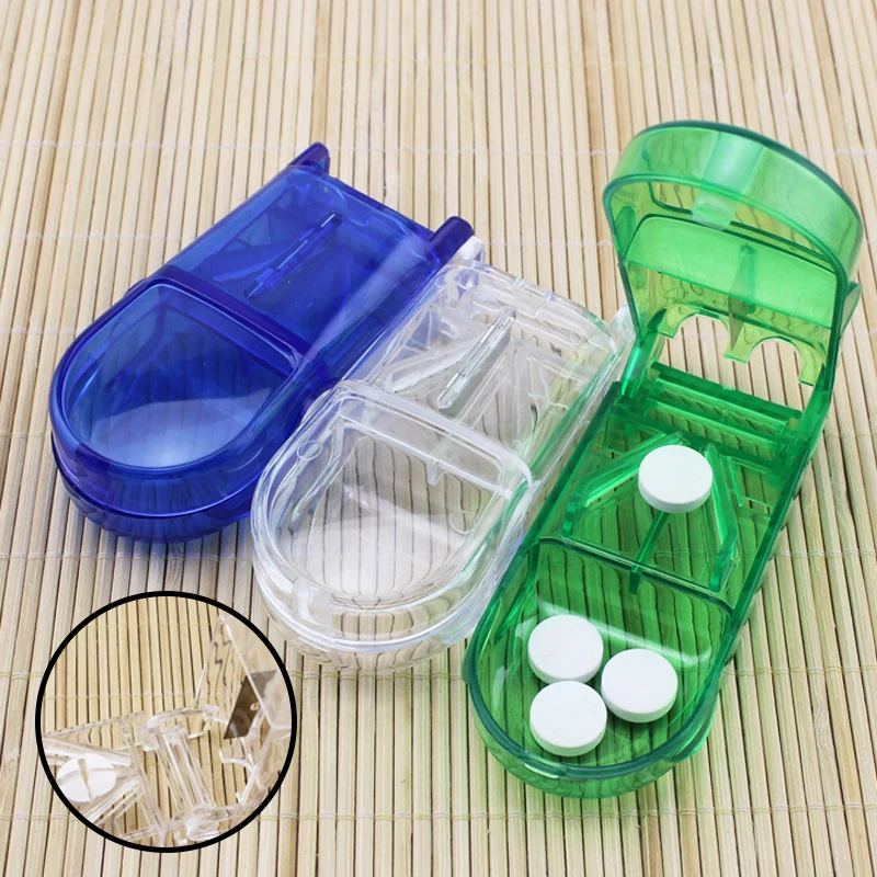 

Splitter Medicine Pill Holder Tablet Cutter Splitter Divider Pill CaseMedicine Pill Cutter Box Portable Drug Box Useful Grinder