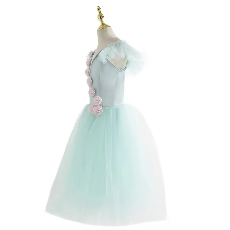 Зеленая балетная юбка-пачка для девочек одежда танцевальных выступлений