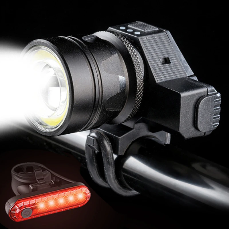 

Light Warning Light USB Rechargeable Night Riding Fixed Gear Mountain Bike Headlight