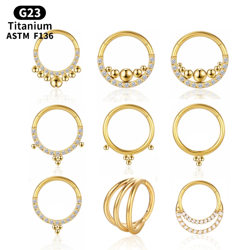 

Piercings Titanium Zircon Nose Rings Cartilage Ball Septum Tragus G23 Helix Sexy Earrings Labret Clicker Charming Body Jewelry