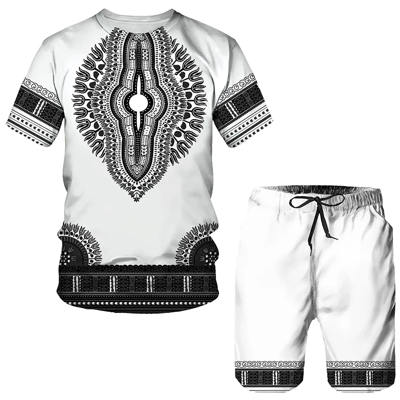 Men's Suit 3D Printed Short Sleeve Shorts Men's Clothing T-shirt Suit Suit Jogging Set Sportswear Training Wear Set