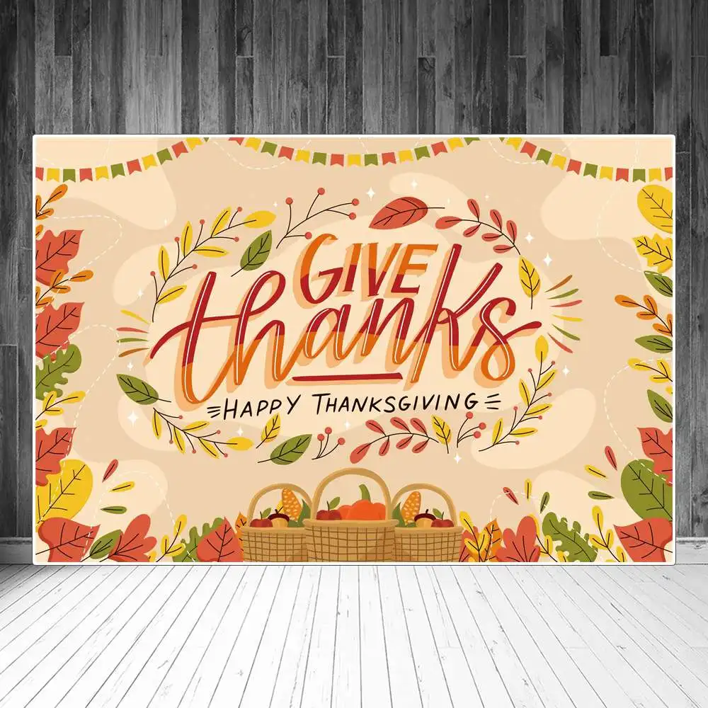 

Фоны для фотосъемки на День Благодарения украшение иллюстрация осенние листья знак детская фотозона фотографический фон реквизит