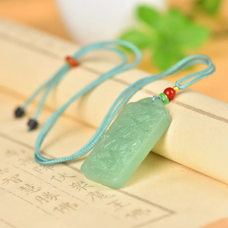 Natural Dongling Jade Zodiac Horse Pendant Male and Female To Success Necklace