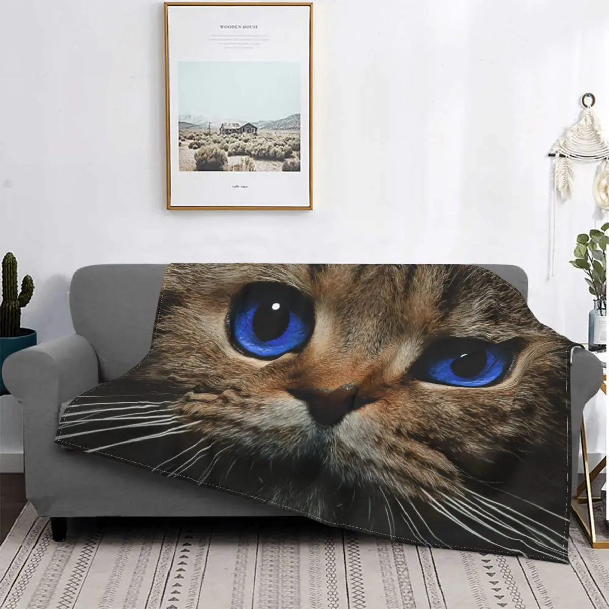 

Cat Skin-Friendly Coziness Lightweight Windproof Bed Throw Create A Comfortable Ambiance Home Decor Blanket Cute Living Kids